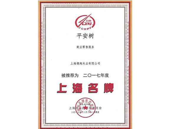 2017年度上海名牌
